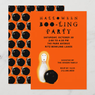 Halloween Bowling Party Invitations