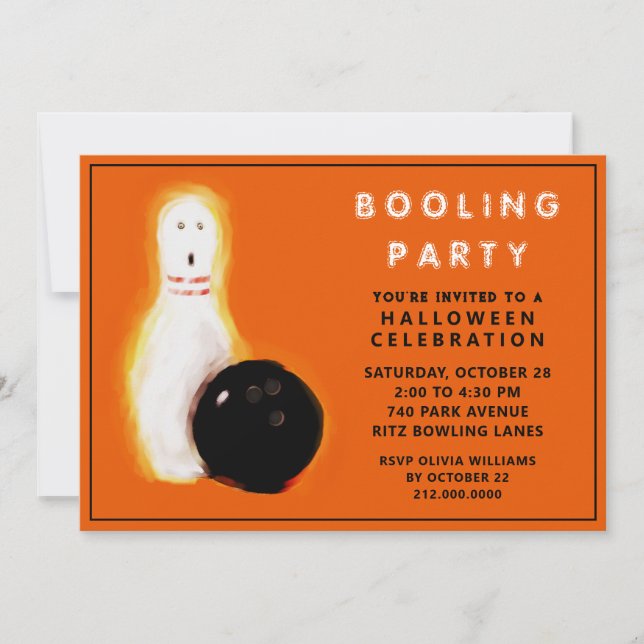 Halloween Bowling Party Invitations (Front)