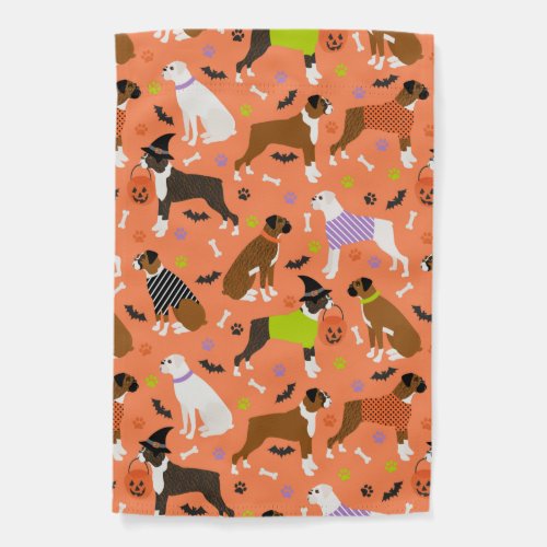 Halloween Boxer Dog Garden Flag