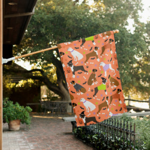 Halloween Boxer Dog House Flag