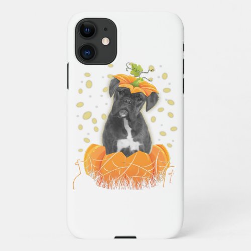 Halloween Boxer Dog In Pumpkin Lover Gift iPhone 11 Case