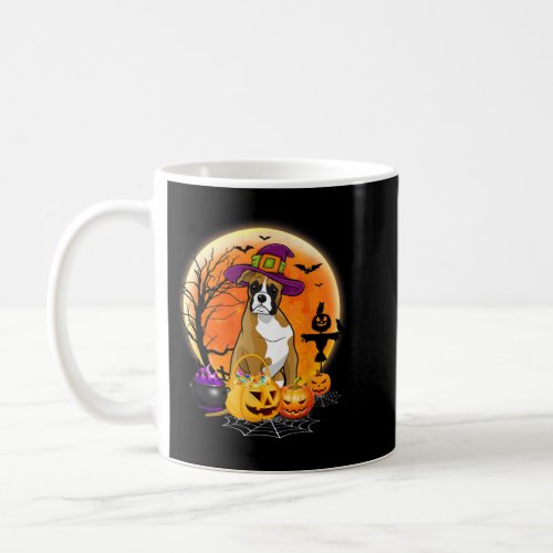 Halloween Boxer Dog Moon With Pumpkin Funny Gifts  Coffee Mug