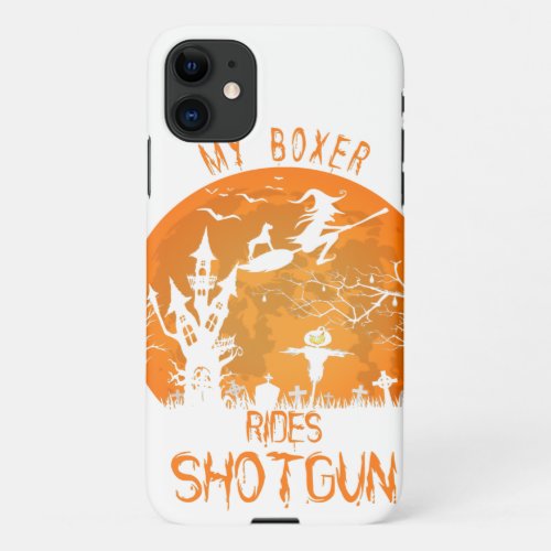 Halloween Boxer Witch Dog Animal Lover Gift Ideas iPhone 11 Case