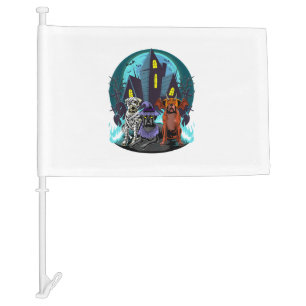 Halloween Boxers Mummy Witch Devil Boxer Dog Puppy Car Flag