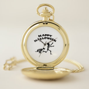 Halloween Boy and Dog Pocket Watch