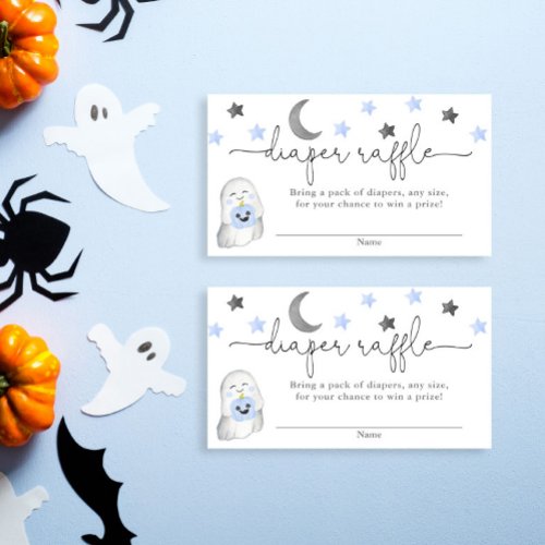 Halloween boy baby shower diaper raffle cards