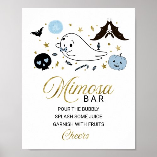 Halloween Boy Baby Shower Mimosa Bar Sign