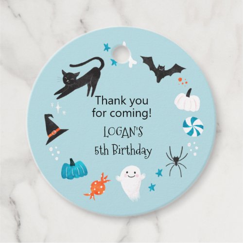 Halloween Boy Birthday Party  Favor Tags