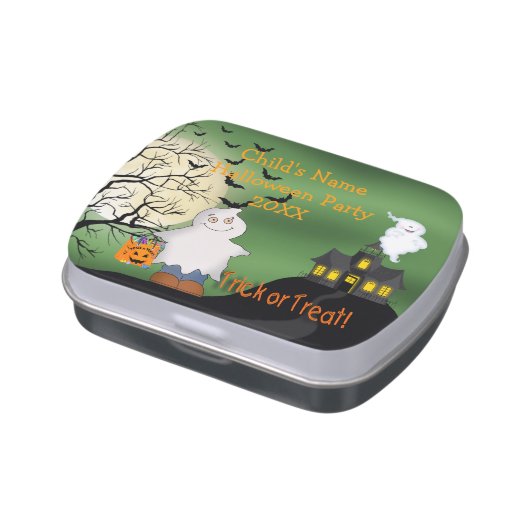 Halloween Boy Ghost Rectangle-Shaped Candy Tin (Side)