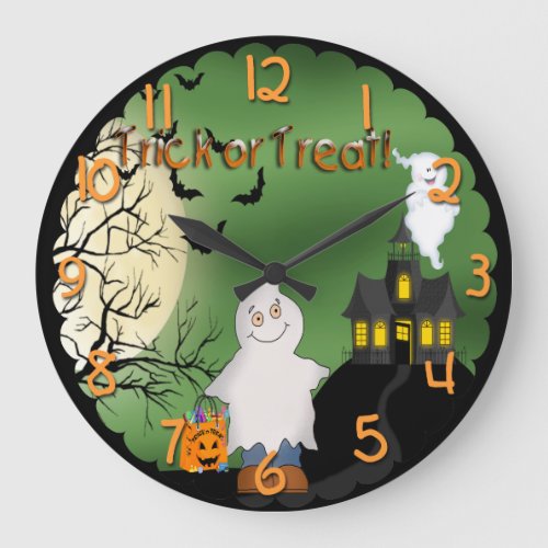 Halloween Boy Ghost Round Wall Clock