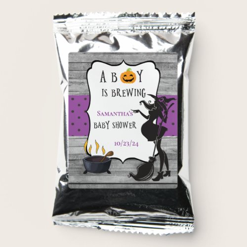 Halloween Boy is Brewing Witch Baby Shower   Coffee Drink Mix