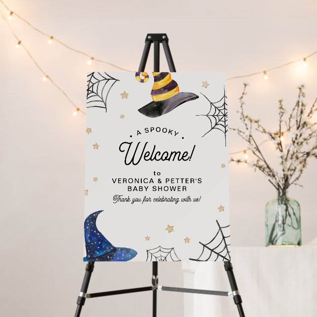  Halloween Boy Little Wizard Baby Shower Welcome Foam Board (In Situ (Stand))