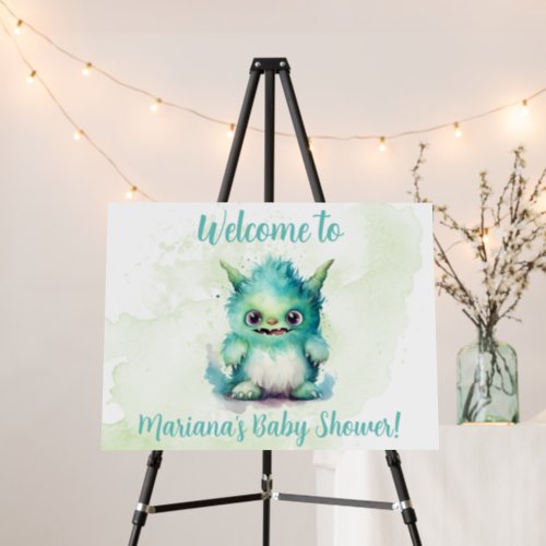 Halloween Boy Monster Baby Shower Welcome Foam Board