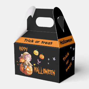 Halloween Boy on a Magic Pumpkin Favor Boxes