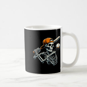 Halloween Boys Batting Skeleton Baseball Coffee Mug