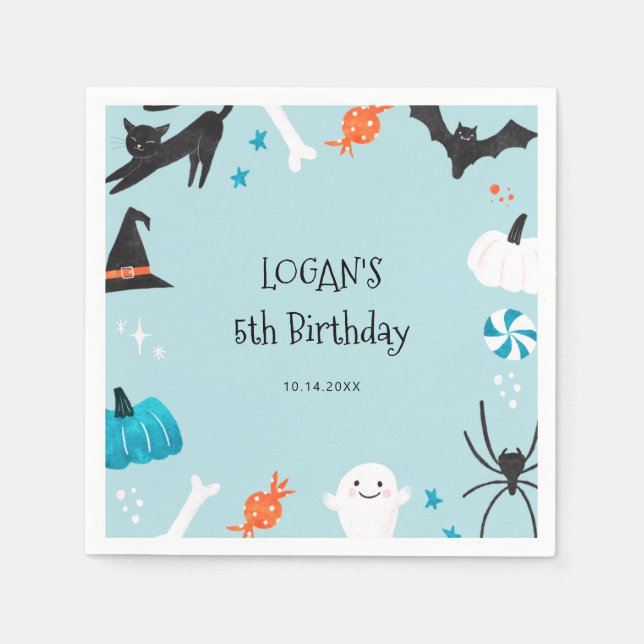 Halloween Boy's Birthday  Napkins (Front)