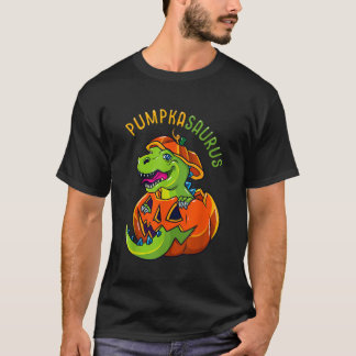 Halloween Boys Men Pumpkasaurus Dinosaur Pumpkin F T-Shirt