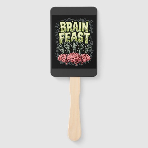 Halloween Brain Feast Zombie Hands Vector Design Hand Fan