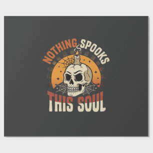 Halloween Brave Skeleton Night Wrapping Paper