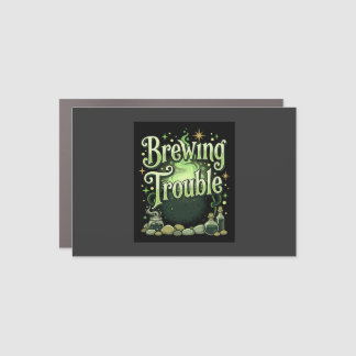 Halloween Brewing Trouble Witch Cauldron Potion De Car Magnet