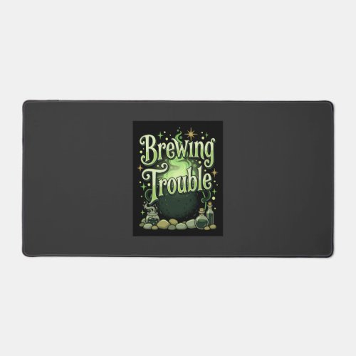 Halloween Brewing Trouble Witch Cauldron Potion De Desk Mat