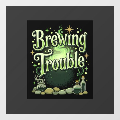 Halloween Brewing Trouble Witch Cauldron Potion De Floor Decals