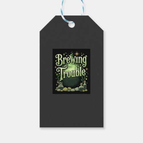 Halloween Brewing Trouble Witch Cauldron Potion De Gift Tags