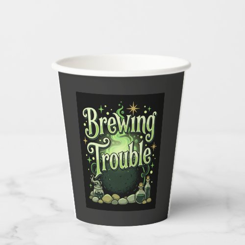 Halloween Brewing Trouble Witch Cauldron Potion De Paper Cups