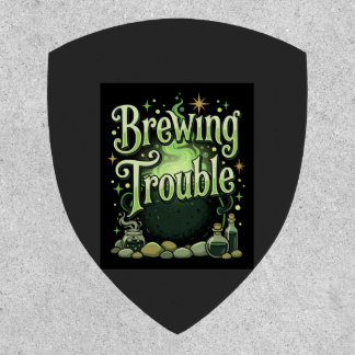 Halloween Brewing Trouble Witch Cauldron Potion De Patch