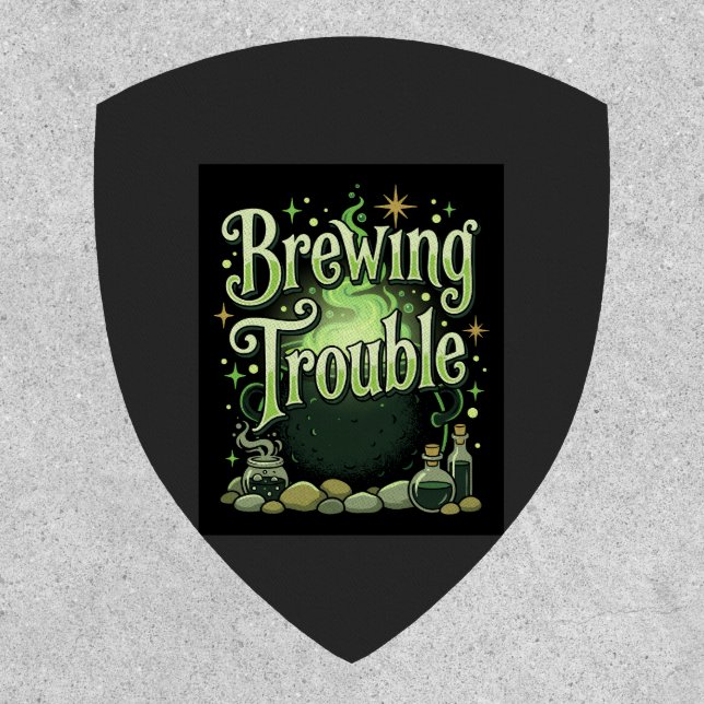 Halloween Brewing Trouble Witch Cauldron Potion De Patch (Front)