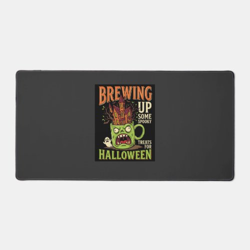Halloween Brewing Up Spooky Treats Haunted Mug Des Desk Mat