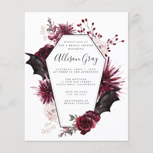 Halloween Bridal Shower | Budget  Flyer (Front)