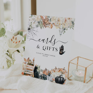 Halloween Bridal Shower Cards & Gifts Pedestal Sign