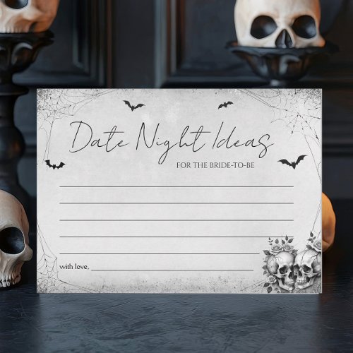 Halloween Bridal Shower Date Night Ideas Cards