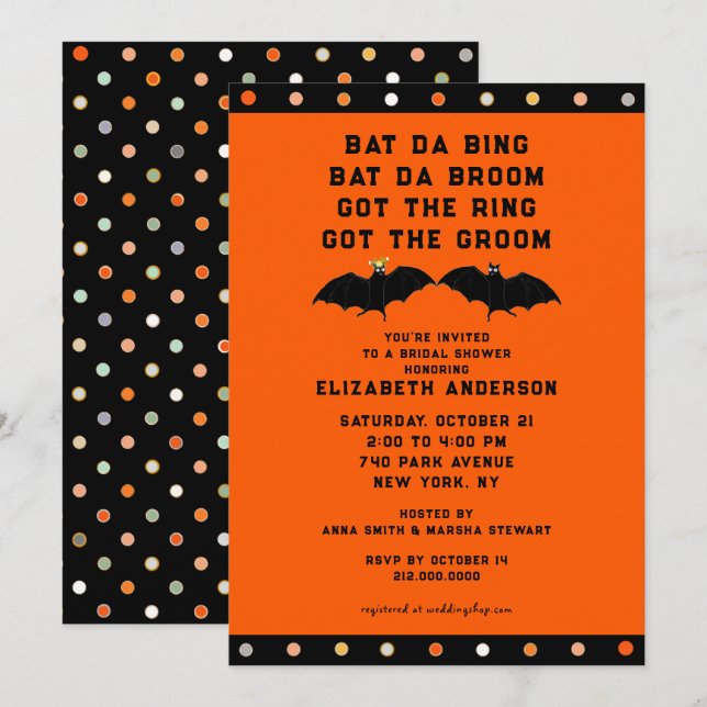 Halloween Bridal Shower Invitation (Front/Back)