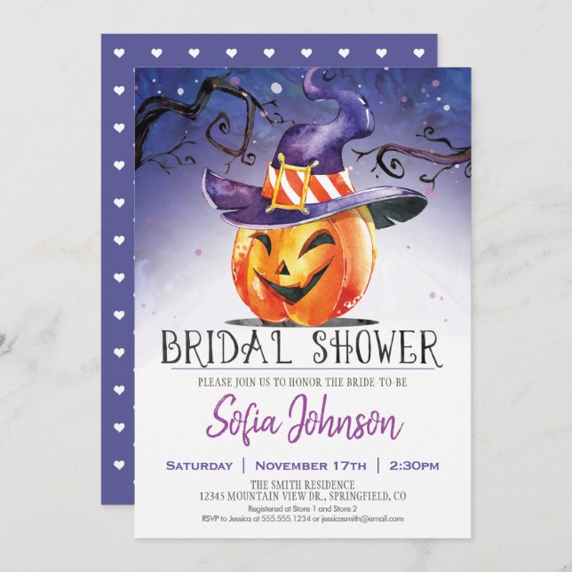 Halloween Bridal Shower Invitation (Front/Back)