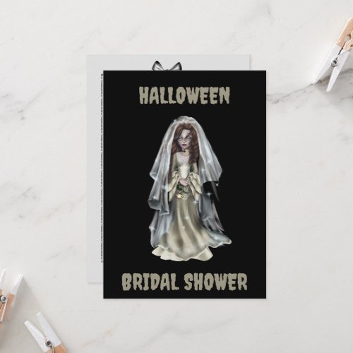 Halloween Bridal Shower Invitation Spooky Bride