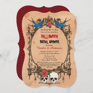 Halloween bridal shower invitation. Sugar skulls Invitation