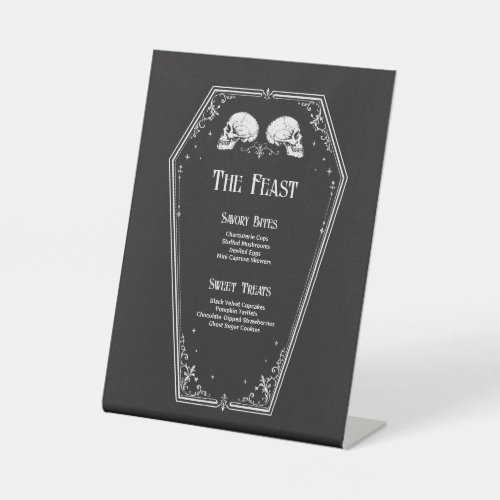 Halloween Bridal Shower Menu Pedestal Sign