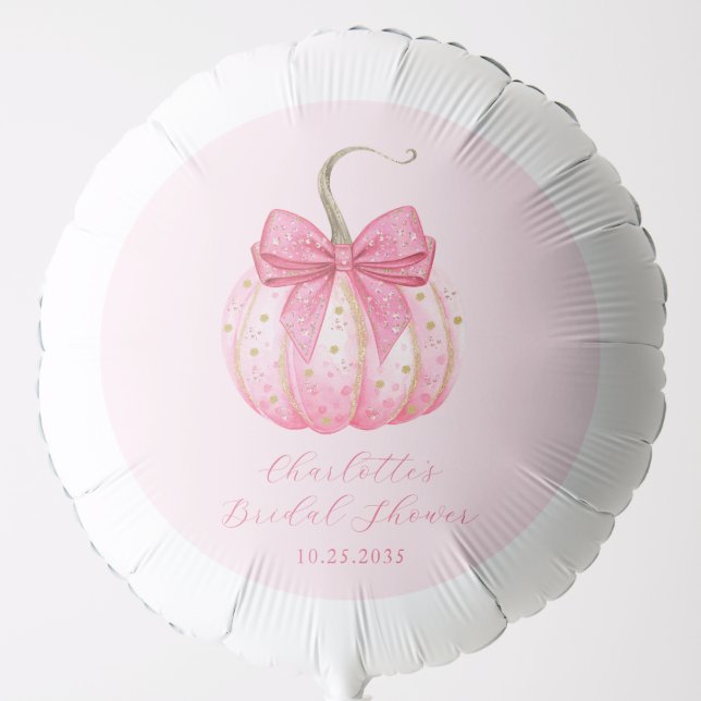 Halloween Bridal Shower Pink Pumpkin Balloon (Front)