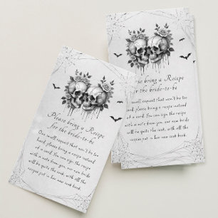 Halloween Bridal Shower Recipe Request Enclosure Card