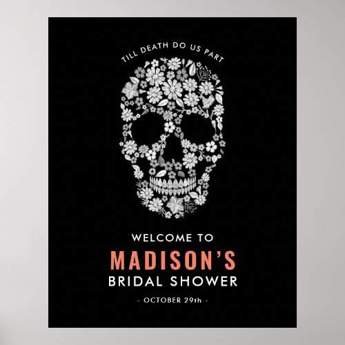 Halloween Bridal Shower Skull Welcome Sign