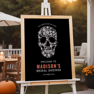 Halloween Bridal Shower Skull Welcome Sign