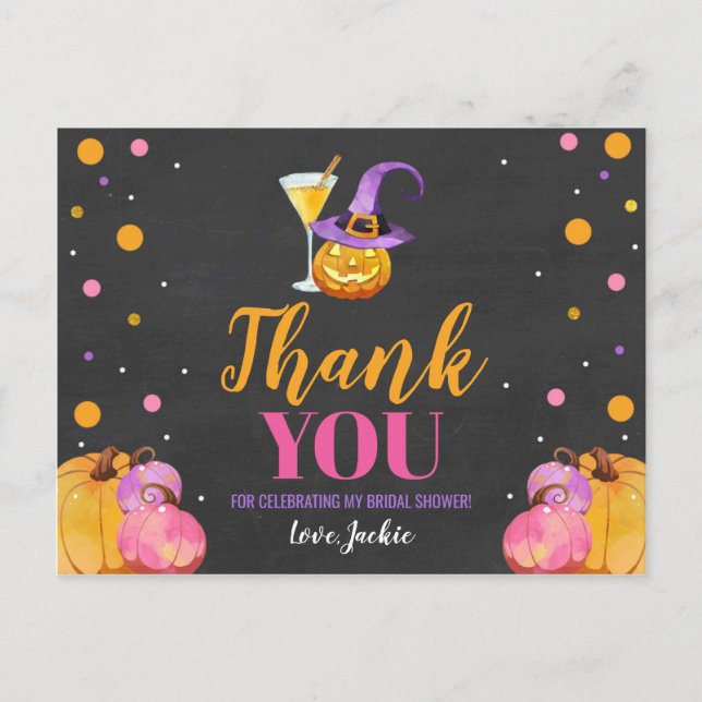 Halloween Bridal Shower Tahnk You Card (Front)