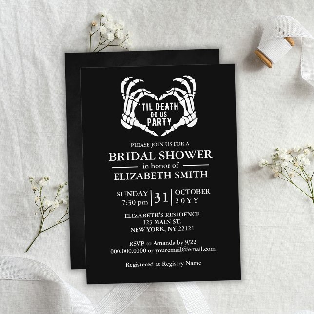 Halloween Bridal Shower – Til Death Do Us Party Invitation (Til Death Do Us Party Halloween Bridal Shower Invitation
)
