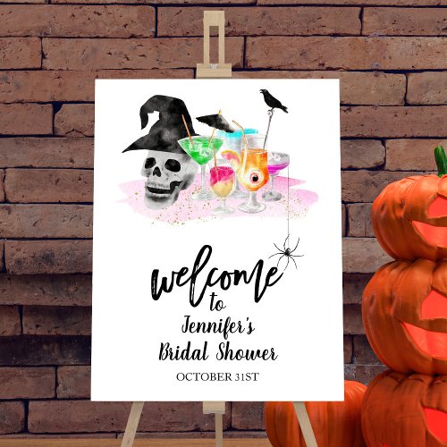 Halloween Bridal Shower Welcome Sign  Cocktail