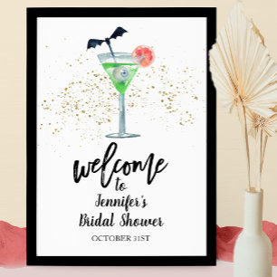 Halloween Bridal Shower Welcome Sign Cocktail