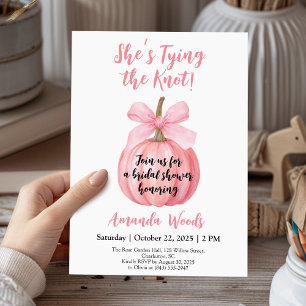 Halloween Bridal Shower with Pumpkin Design Invitation