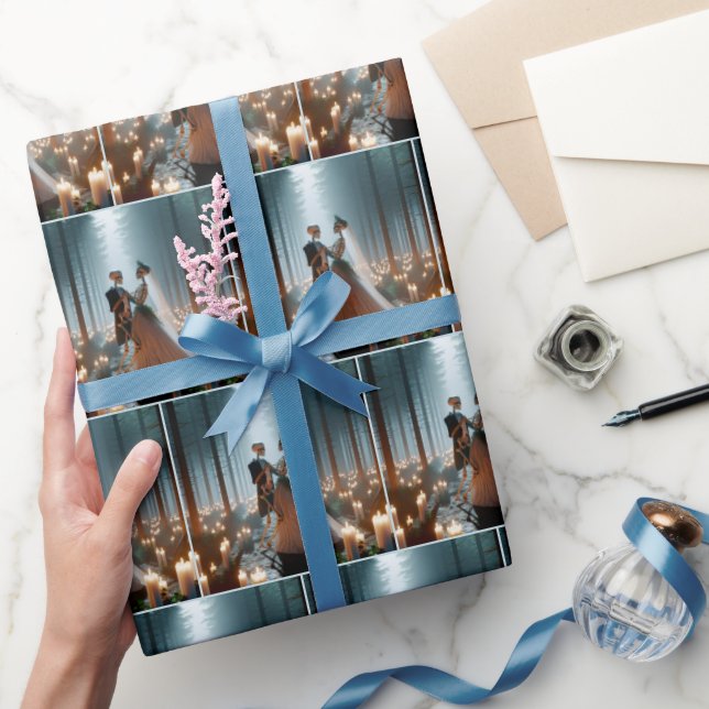 Halloween Bride and Groom Dancing Wrapping Paper (Gifting)