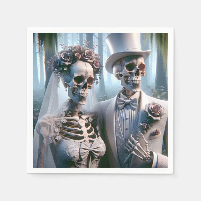 Halloween Bride And Groom Napkins (Front)